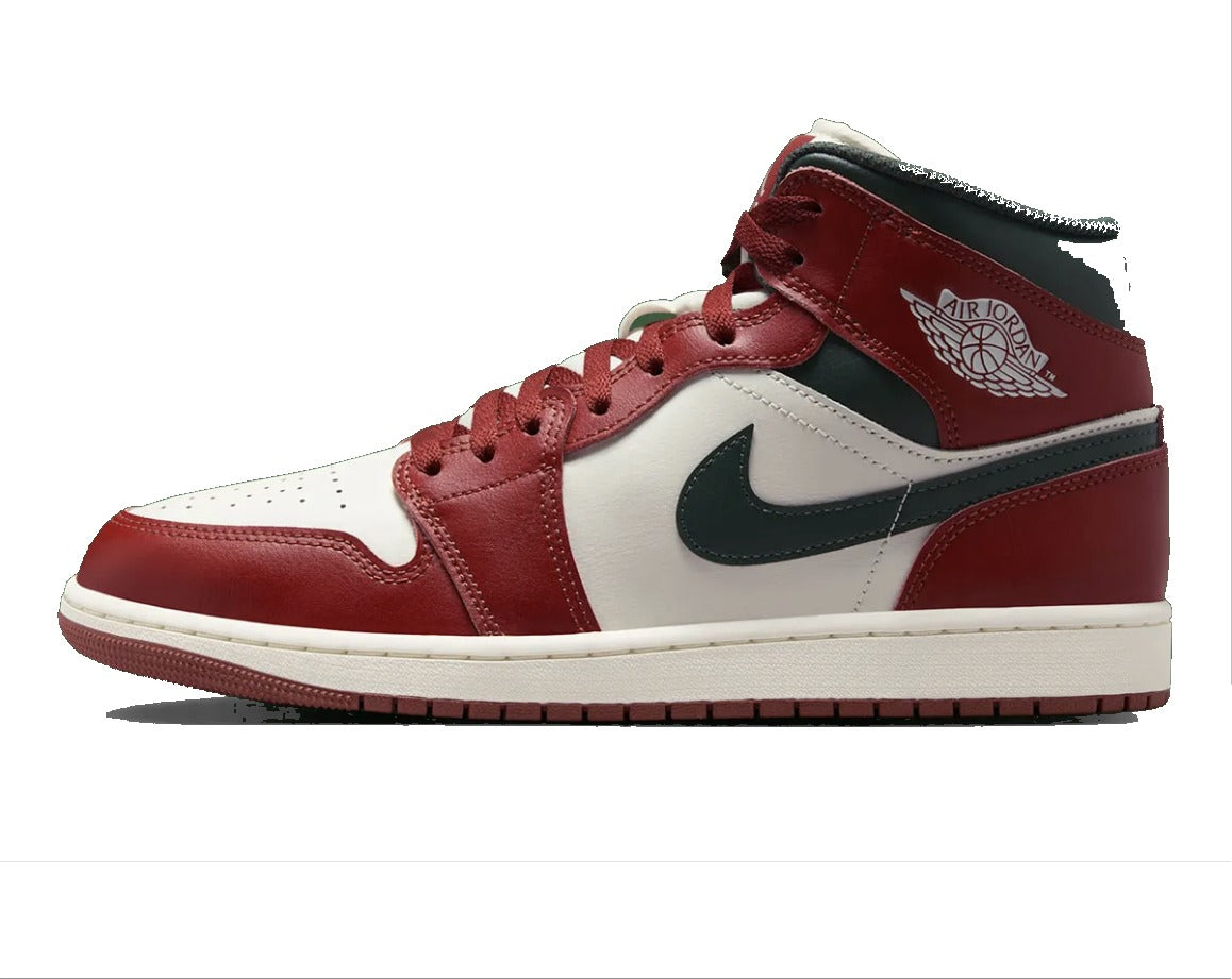 Air Jordan 1 Mid Redstone Midnight Green